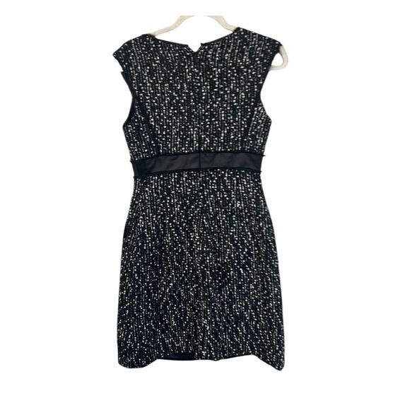 CH Carolina Herrera Dress Womens 6 Black White Tweed Sheath Satin Trim V410-CH - Picture 2 of 11